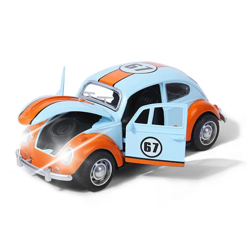 1:326 Alloy Classic Car Model Sound and Light Childrens Toy Car Ornaments Pull-Back Car Model Boy Toy Die-Cast Educational Toy