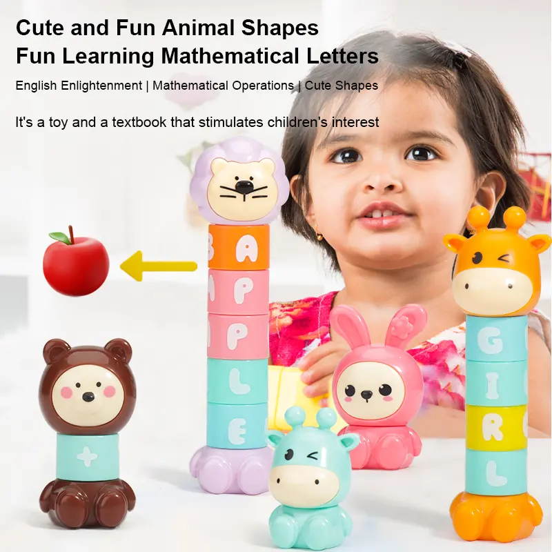 Montessori Alphabetic Number Stacked Blocks Learning Toys Fine Motor Training Sensory Balance Game Educational Toys For Children