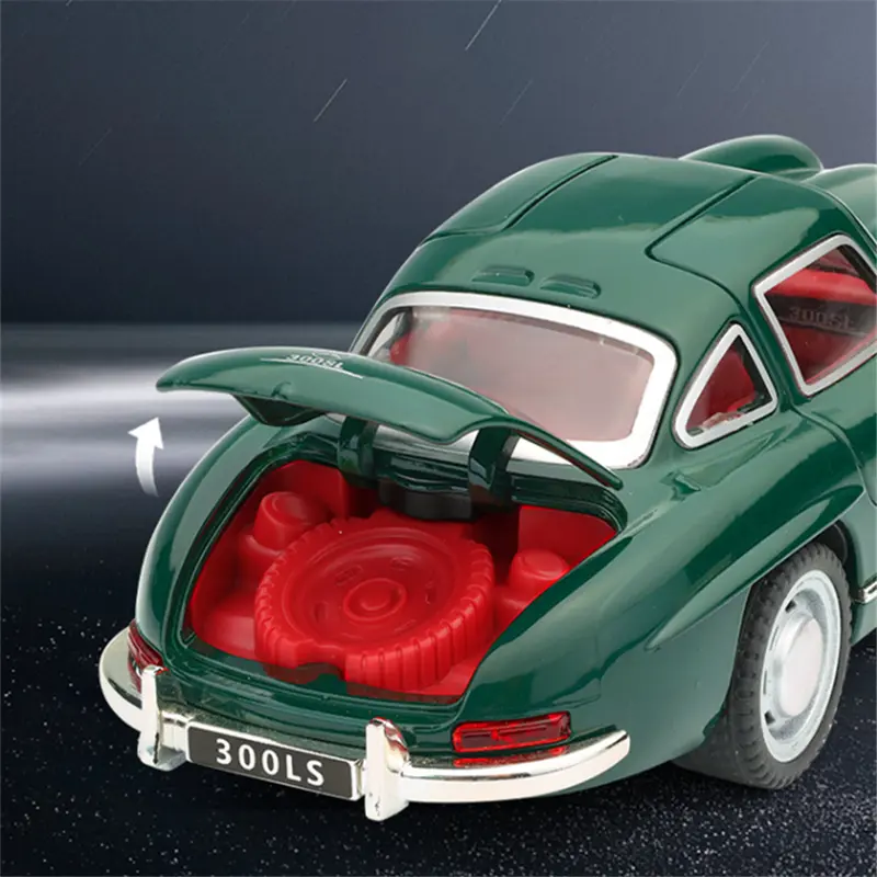 1:32 Benzs 300SL Alloy Car Model Diecasts Metal Classic Vehicles Car Model Simulation Sound and Light Collection Kids Toys Gifts