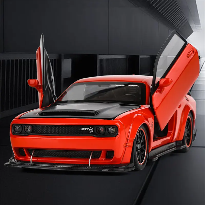 1:32 Dodge Challenger SRT Redeye Hellcat Alloy Musle Car Model Diecast Metal Sports Car Vehicles Model Sound Light Kids Toy Gift