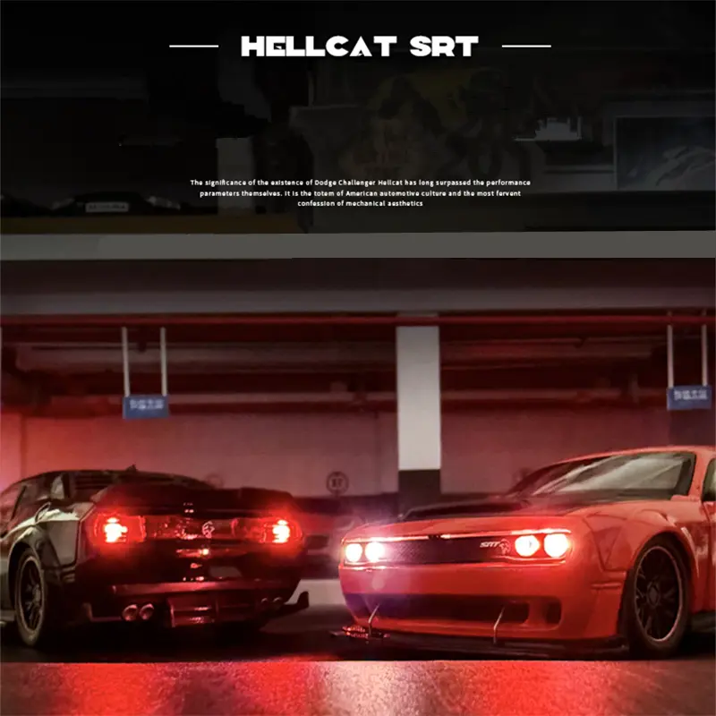 1:32 Dodge Challenger SRT Redeye Hellcat Alloy Musle Car Model Diecast Metal Sports Car Vehicles Model Sound Light Kids Toy Gift