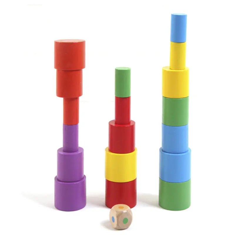 Wooden Moon Balance Block Game Stacking Balance Toy Montessori Fine Motor Training Educational Toys For Children Kids