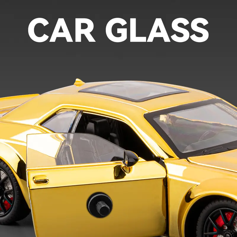 1:24 Dodge Challenger SRT Hellcat Redeye Electroplating Sports Car Alloy Metal Diecast Model Car Sound & Light Collectibles Gift