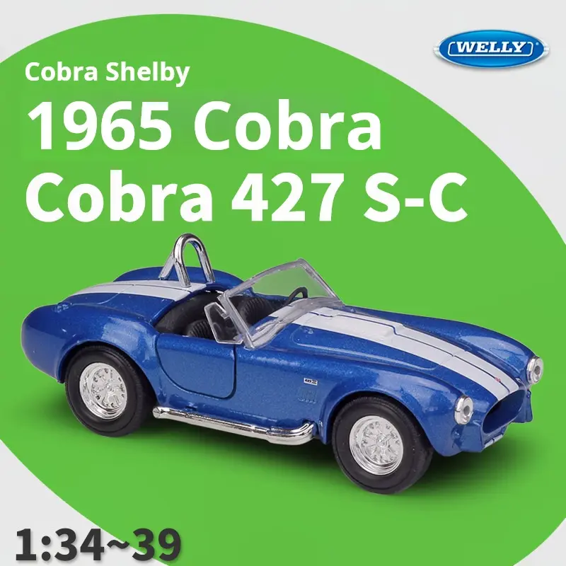 Diecast 1:38 Scale Classic Simulator Model Car Shelby Cobra Alloy Retro Car Metal Toy Car For Kids Gift Collection