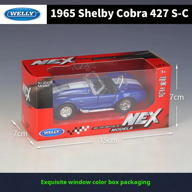 Diecast 1:38 Scale Classic Simulator Model Car Shelby Cobra Alloy Retro Car Metal Toy Car For Kids Gift Collection