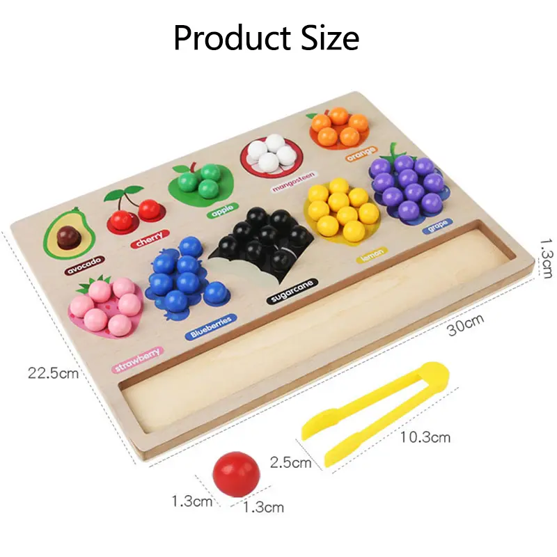 Children Montessori Sorting Game Wooden Toy Counting Learning Color Sorter Number Cognition Sensory Play Fine Motor Training Toy