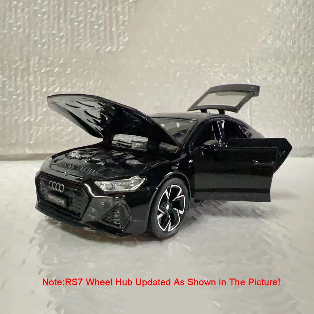 1:32 Q8 RS7 Car Metal Model Diecast Alloy Toy 6 Doors Opened with Sound Light Pull Back Vehices Collectable Miniature Home Decor