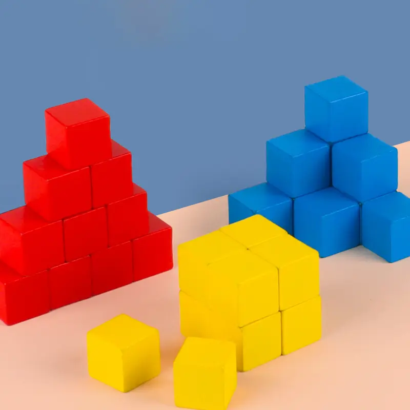 Montessori Block Puzzle Toy Spatial Logical Thinking Training Game Rainbow Stacking Blocks Math Educational Toys Gifts for Child