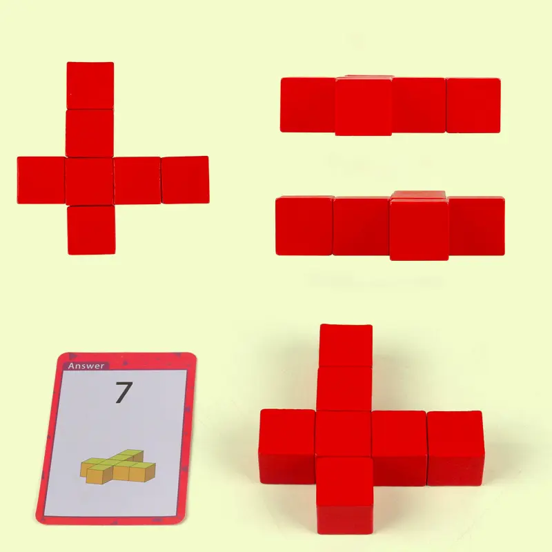 Montessori Block Puzzle Toy Spatial Logical Thinking Training Game Rainbow Stacking Blocks Math Educational Toys Gifts for Child