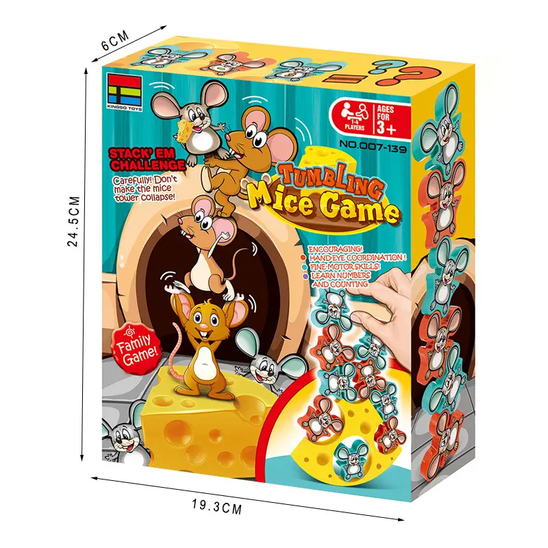 Stacking high balanced toys cute mouse pattern Maria Montessori children puzzle games designed to train children's concentration
