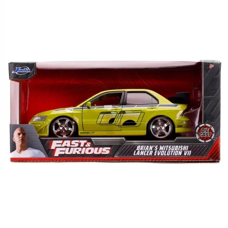 1:24 Brian’s 2002 Mitsubishi Lancer Evolution VII Diecast Car Metal Alloy Model Car decoration display collection gifts J235