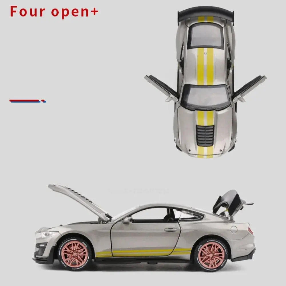 Scale 1:32 Mustang Shelby GT500 F-150 Toy Car Model Alloy Diecast Sound Light Pull Back Vehicle Models Kids Birthday Gifts