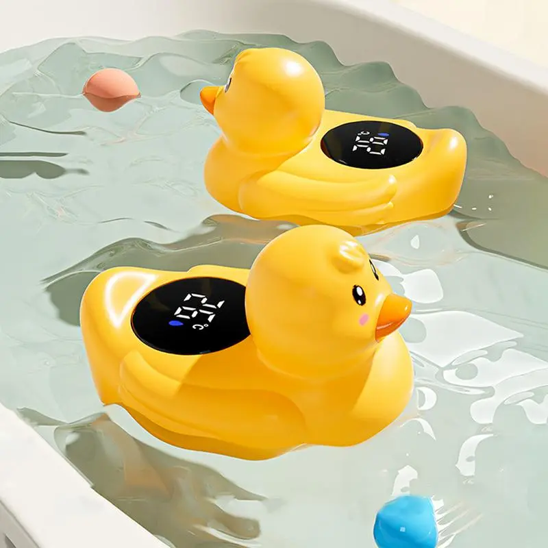 Duck Baby Bath Temperature Gauge Floating Waterproof Digital Duck Temperature Gauge for Baby Water Bath Cartoon Floating Bathtub