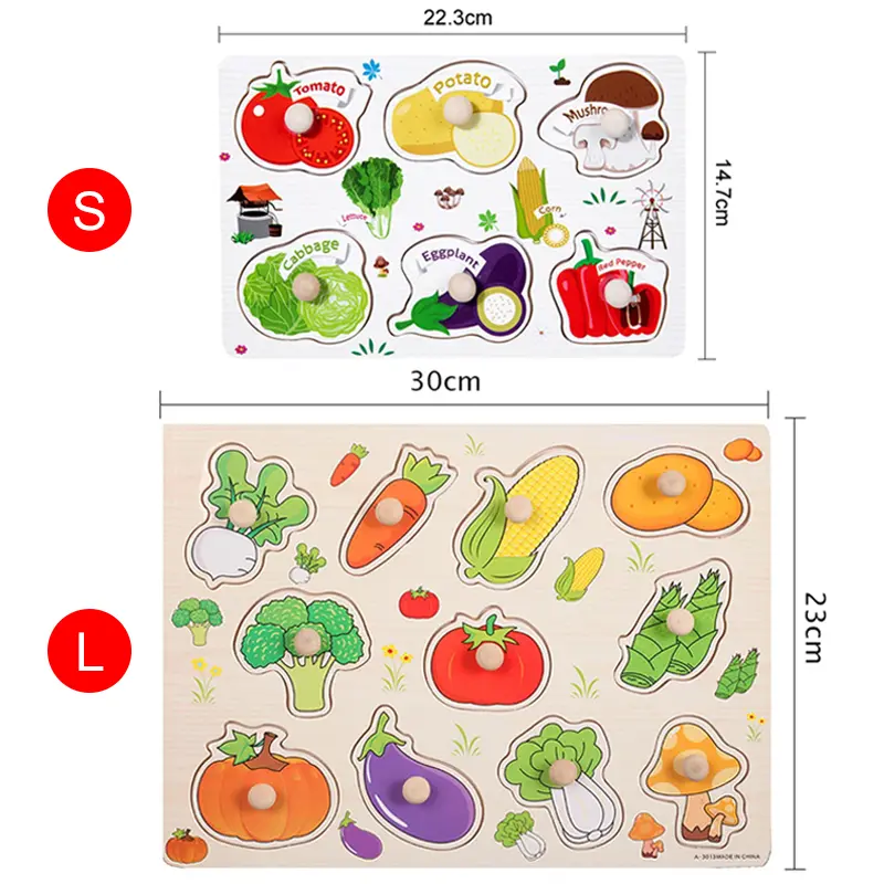 Baby Wooden Grab Board Toys Puzzle Early Education Montessori Toy Shape Cognition Grasp Practice Concentration Gift for Kids TMZ