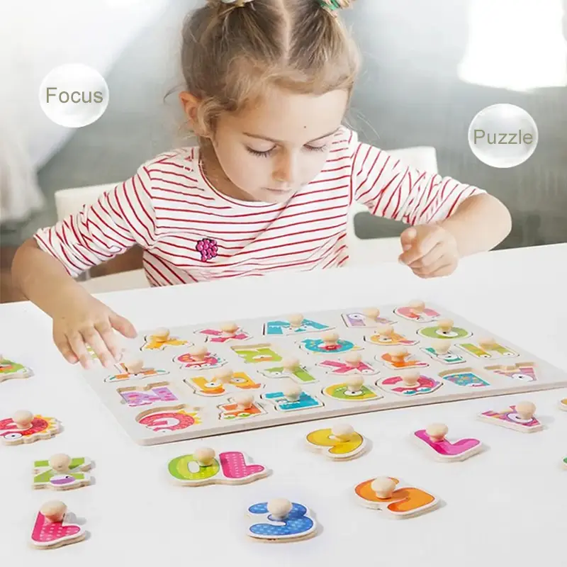Baby Wooden Grab Board Toys Puzzle Early Education Montessori Toy Shape Cognition Grasp Practice Concentration Gift for Kids TMZ