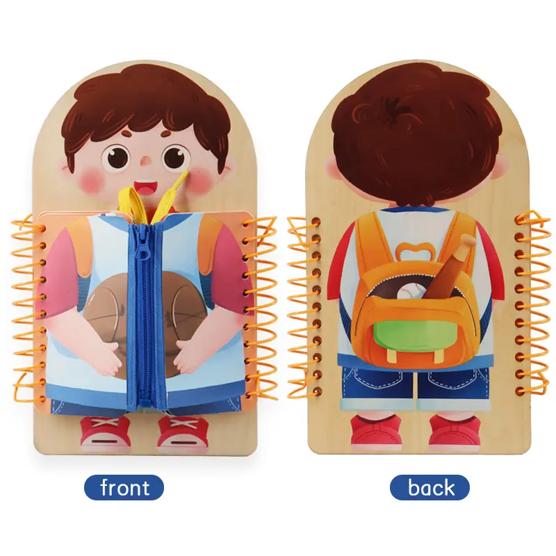 Wooden Busy Board Multi-layer For Children Montessori Early Education Games Toddlers Quiet Books Sensory Practice Dressing gift