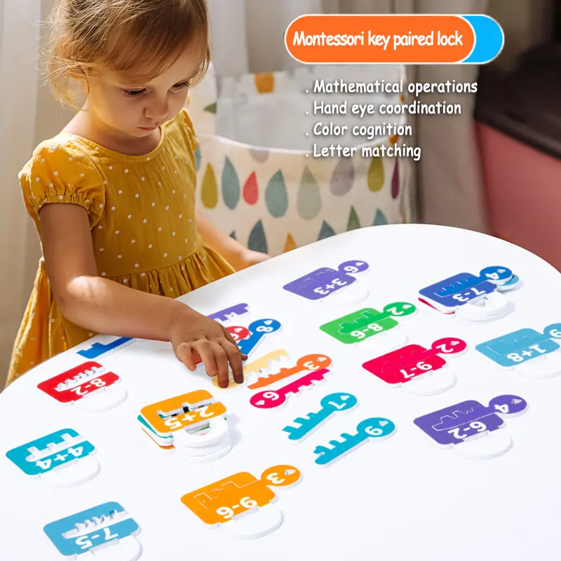 Montessori Number Letter Shape Matching Game Kid Colors Cognitive Logical Thinking Training Parish Activities Game Education Toy