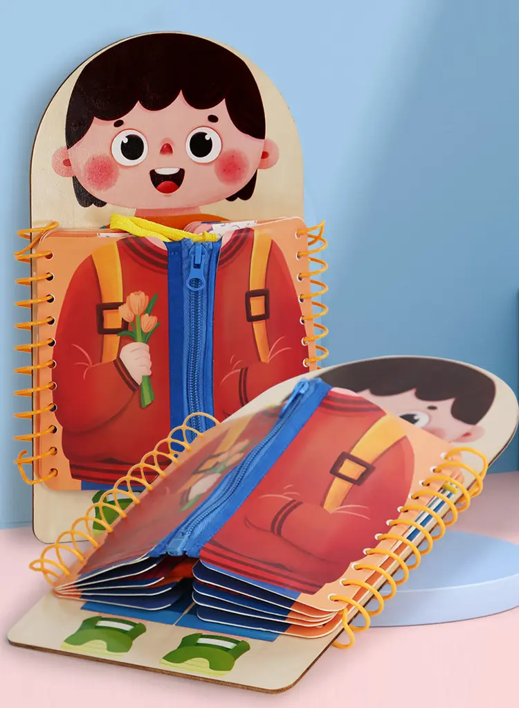 Wooden Busy Board Multi-layer For Children Montessori Early Education Games Toddlers Quiet Books Sensory Practice Dressing gift