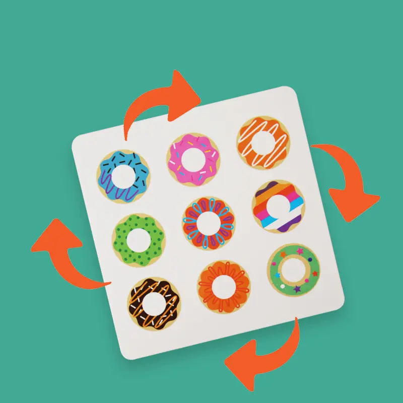 Montessori Matching Toys Wooden Doughnut Colors Pairing Game Early Education Puzzle Matching Sorting Game for School Teachers