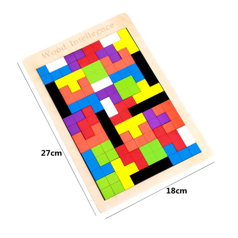 Wooden Russia Puzzle Baby Early Education Color Shape Game Children Thinking Logic Square Toy Puzzle For Kids Christmas Gifts