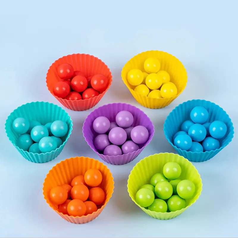 Wooden Montessori Clip Beads Toy Color Sorting Matching Early Learning Educational Toys For Children Kids Fine Motor Training