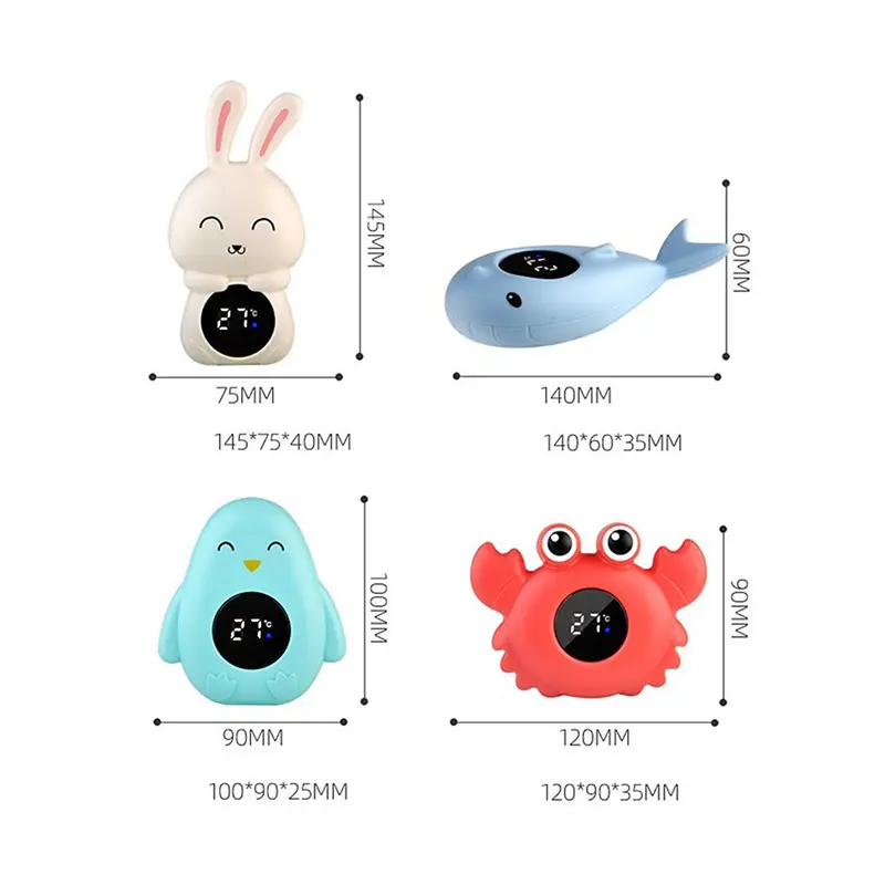 Baby Bath Water Thermometer Cartoon Animal Model Swimming Pool Thermometer Electronic Floating Thermometer