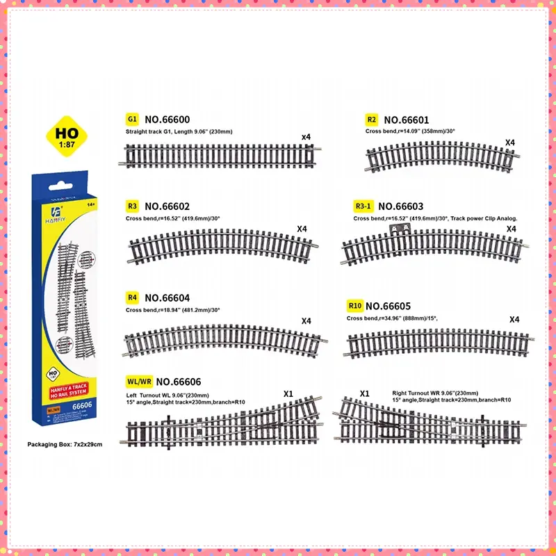 HO Scale HF 1:87 G1 R2 R3 R10 WL Straight Rails/Curved Rails German Brand Same Track Model-Compatible With Other Types Of Tracks