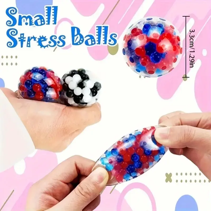 6PCS Mini Squishy Stress Balls Set Rainbow Squeeze Ball EDC Toy Sensory Fidget Toy Durable Non-Toxic Squeeze Balls Relief Stress
