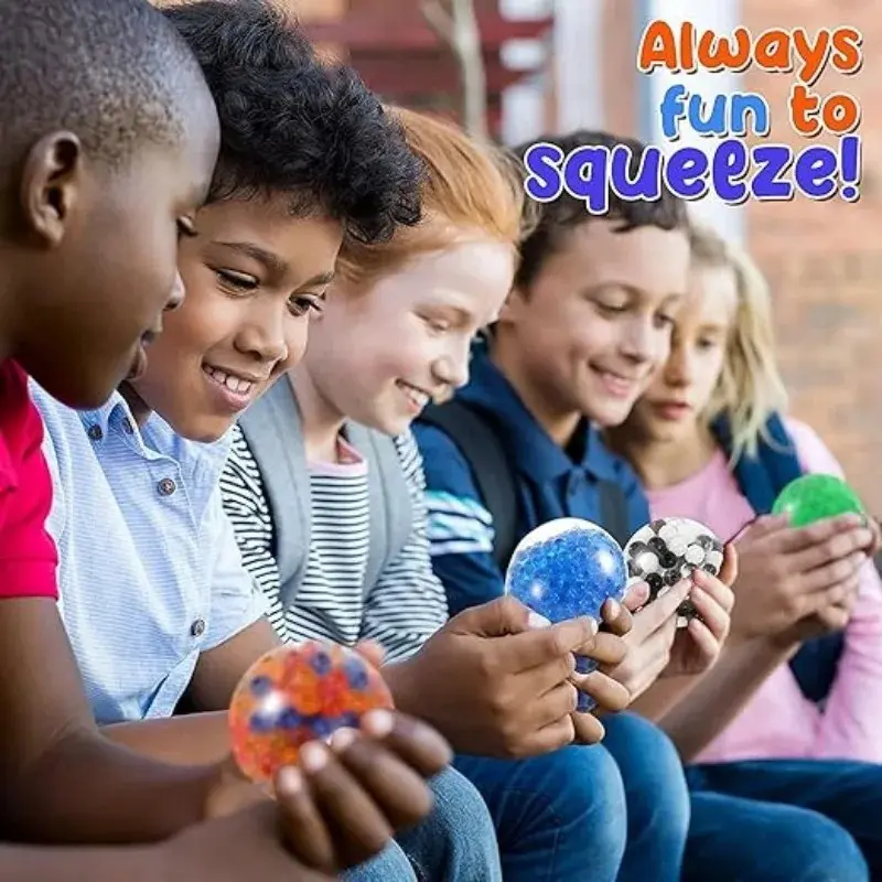 6PCS Mini Squishy Stress Balls Set Rainbow Squeeze Ball EDC Toy Sensory Fidget Toy Durable Non-Toxic Squeeze Balls Relief Stress
