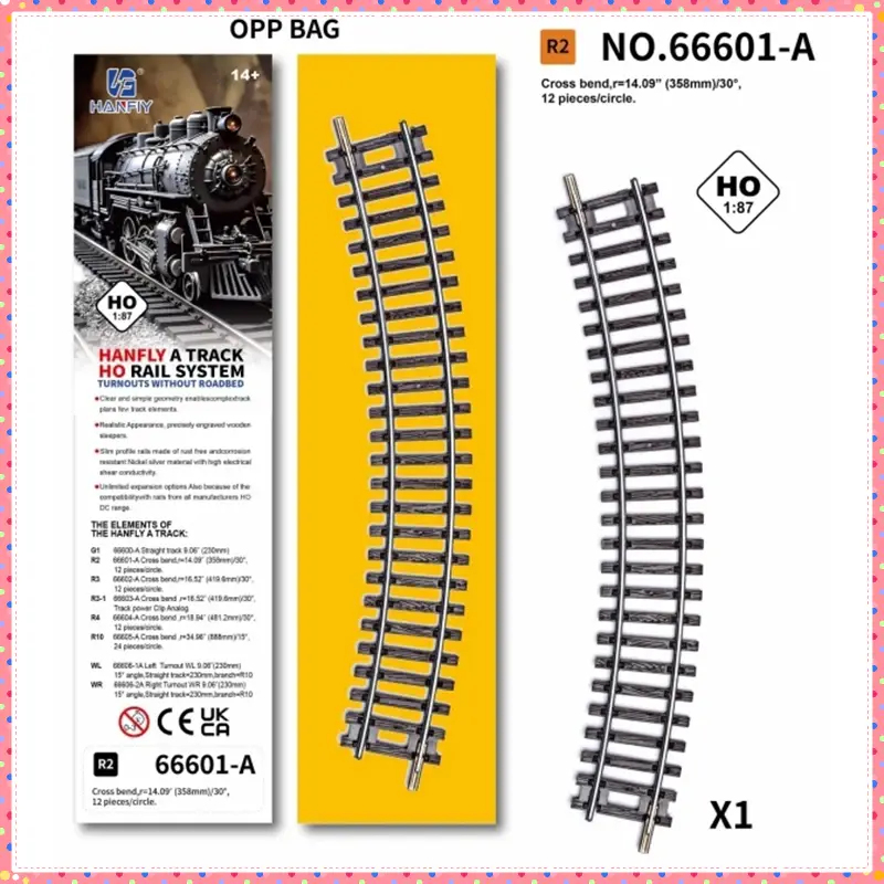 HO Scale HF 1:87 G1 R2 R3 R10 WL Straight Rails/Curved Rails German Brand Same Track Model-Compatible With Other Types Of Tracks