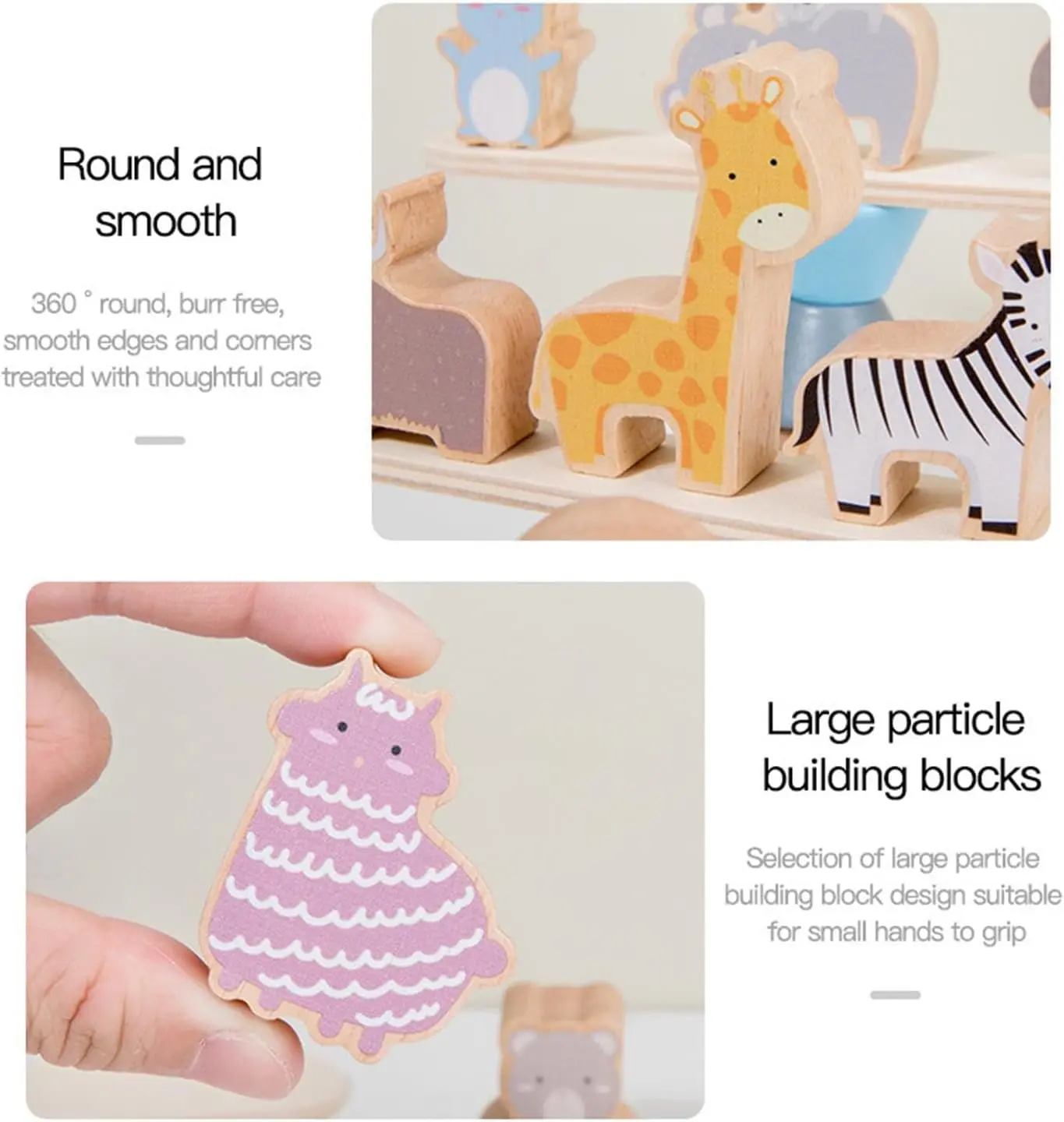 Kids Montessori Wooden Balance Toy Learning  Education Memories Animal Shape Stacking Toys for Preschoolers Fine Motor Skills