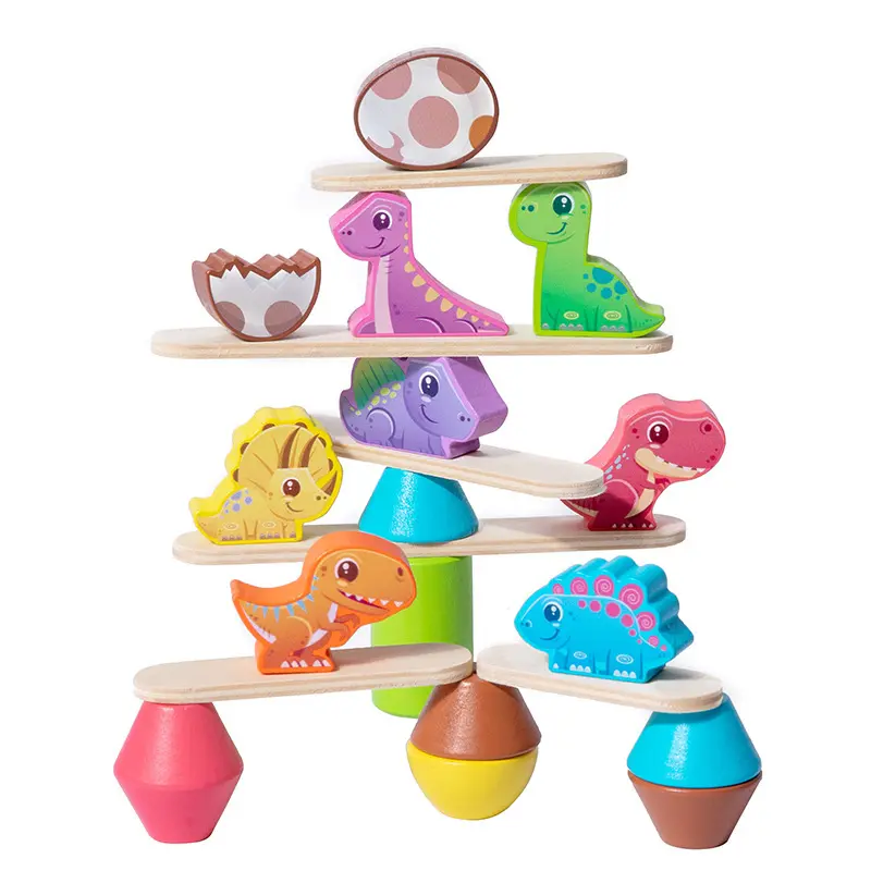 Kids Montessori Wooden Balance Toy Learning  Education Memories Animal Shape Stacking Toys for Preschoolers Fine Motor Skills