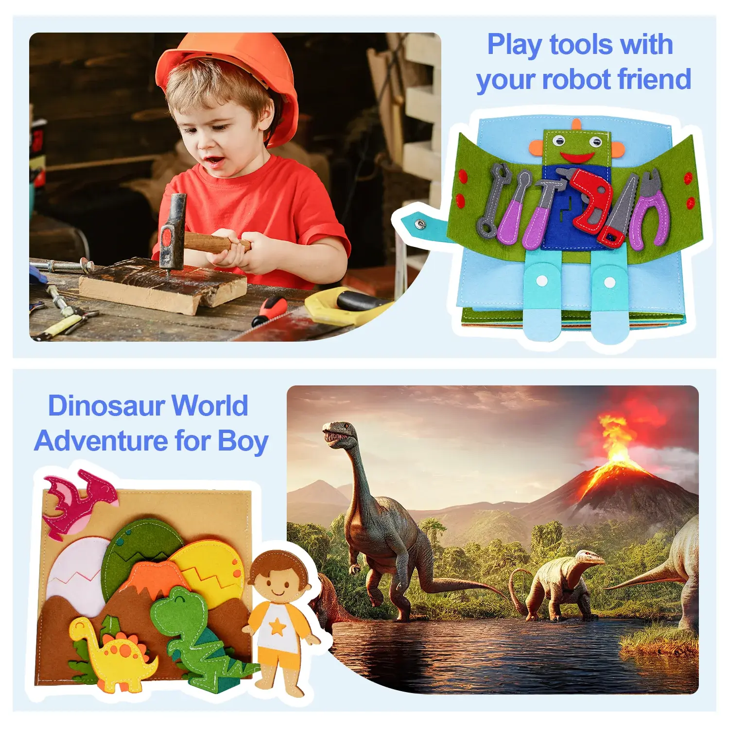 Toddlers Montessori Toy Busy Book 3D Baby Story Cloth Activities Felt Quite Book Board Preschool Learning Education Travel Toys