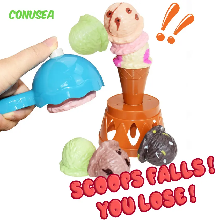 Montessori Toys Baby Ice Cream Preschool Alphabet Learning Counting Color Sorting Set Stacking Toys for Kids Christmas Gifts