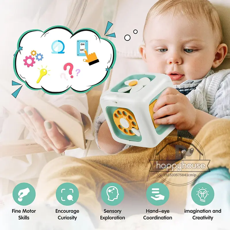 Activity Busy Cube Sensory Toys for Toddlers Montessori Toys for 1 Year Old Travel Toys Educational Learning Toy for 12-18 Month