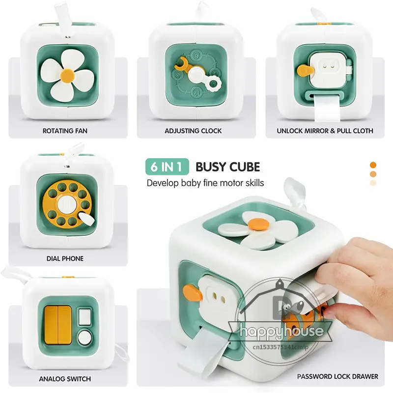 Activity Busy Cube Sensory Toys for Toddlers Montessori Toys for 1 Year Old Travel Toys Educational Learning Toy for 12-18 Month