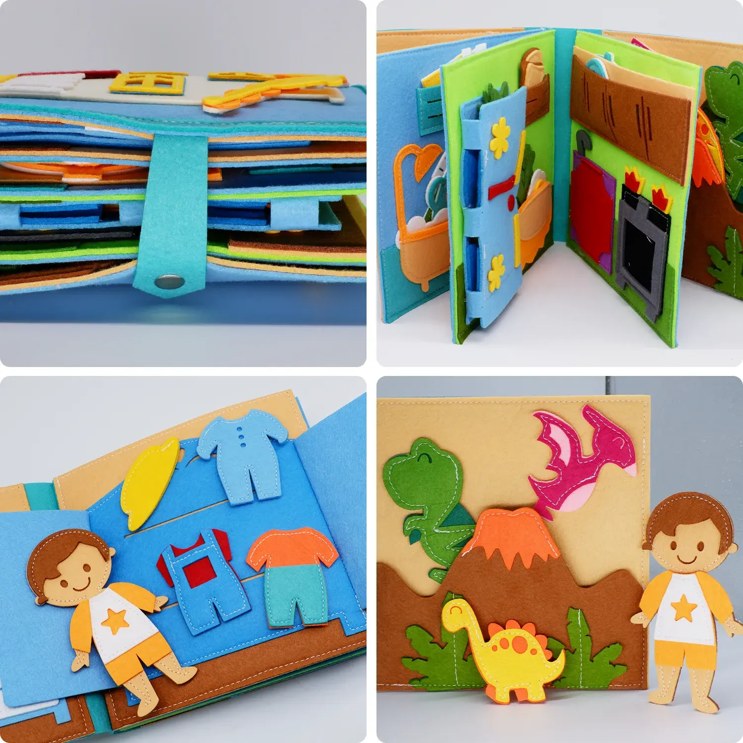 Toddlers Montessori Toy Busy Book 3D Baby Story Cloth Activities Felt Quite Book Board Preschool Learning Education Travel Toys