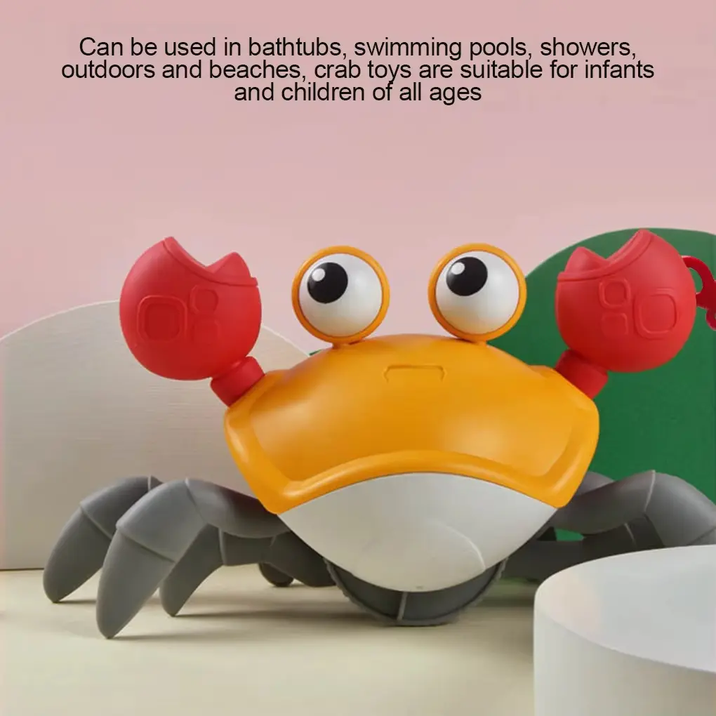 Baby Bathtub Toy, Crab Toy, Portable Clock, Beach Shower Accessories for Small Children, Mobile Toy, Christmas Gift