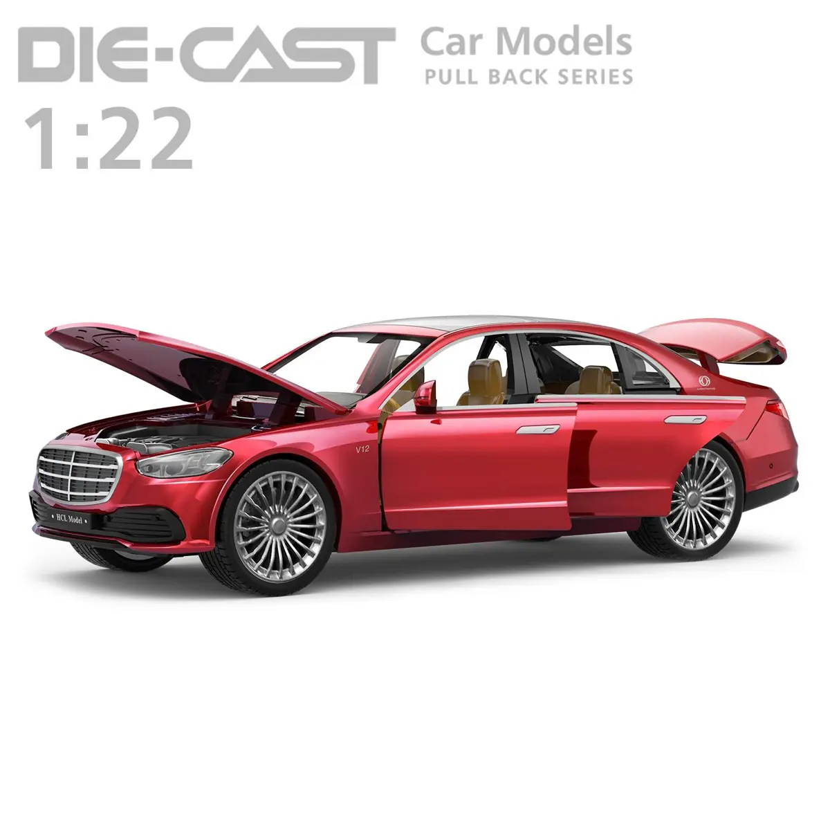 1:22 Benz Maybach S600 Alloy Luxy Car Model Diecasts Metal Metal Toy Vehicles Car Model High Simulation Kids Toy Gift