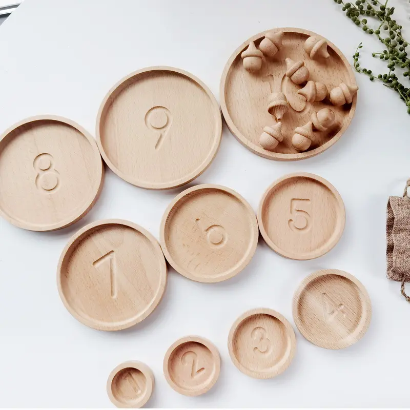 Wooden Montessori Materials Open Ended Learning Toys Number Sorter Tray Sensory Counting Tracing Board Math Beads Game For Kids