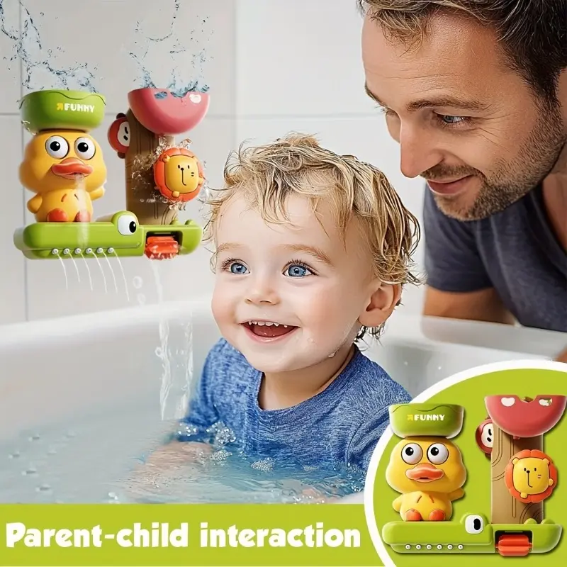 Interactive Duck Bath Toy Colorful Cartoon Animal Shapes Water Scoop Safe Non Toxic Plastic Bathtub Toys Perfect Gift For Kids
