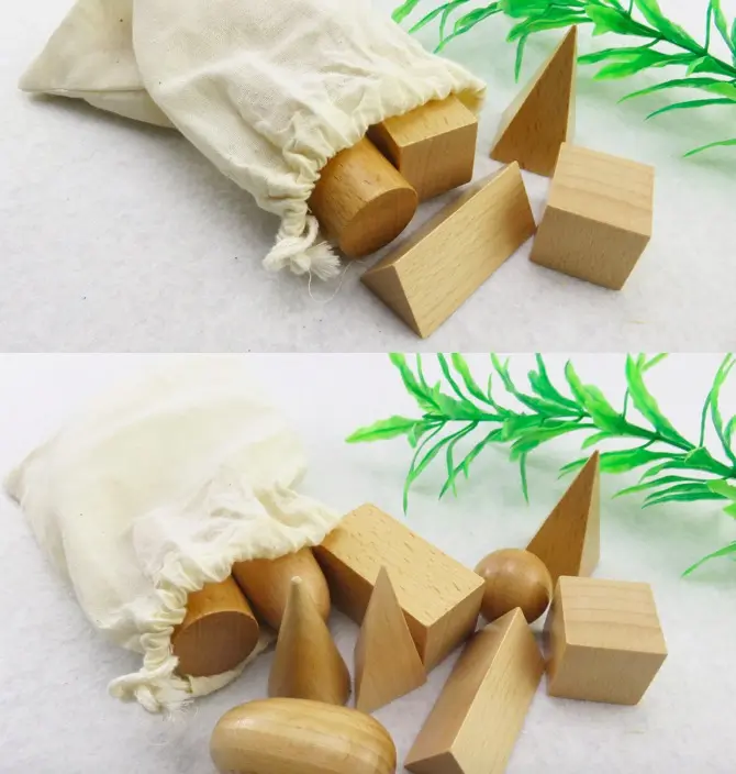 Wooden Block Geometry Shape Cognitive Toys 3D Wood Bricks Montessori Learning Educational Game Stacking Blocks Math Toy for Kids