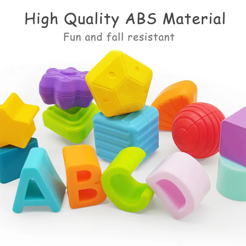 Baby Shape Sorting Toys Children Montessori Educational Toys Colorful Sensory Cube Toys With Elastic Bands For Fine Motor Skills