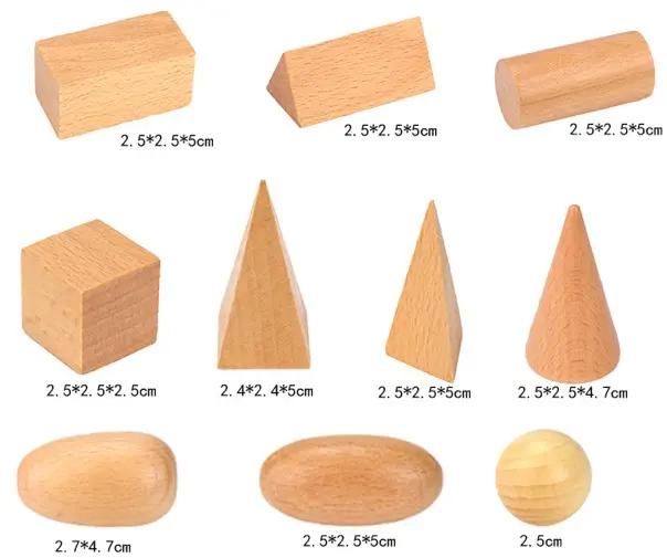 Wooden Block Geometry Shape Cognitive Toys 3D Wood Bricks Montessori Learning Educational Game Stacking Blocks Math Toy for Kids