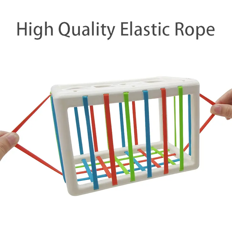 Baby Shape Sorting Toys Children Montessori Educational Toys Colorful Sensory Cube Toys With Elastic Bands For Fine Motor Skills