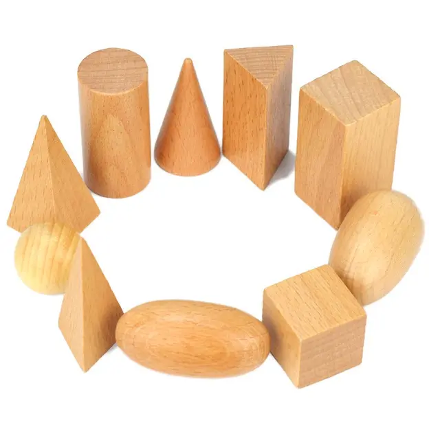 Wooden Block Geometry Shape Cognitive Toys 3D Wood Bricks Montessori Learning Educational Game Stacking Blocks Math Toy for Kids