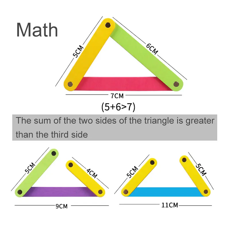 Children Magnetic Block Math Toys Teaching Aids Geometric Shape Puzzle Educational Game Montessori Learning Wooden Toy Preschool