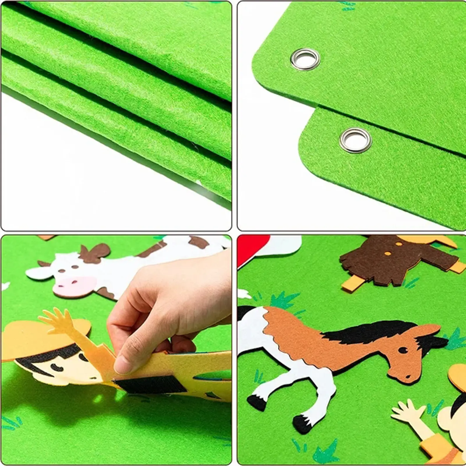 Children Felt Board Story Set Interactive Preschool Early Learning Storytelling Montessori Game Dinosaur Farm Animal Toddler Toy