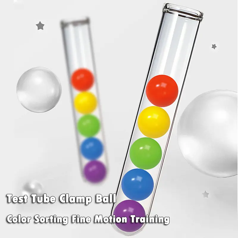 Kids Montessori Rainbow Balls Sorting Educational Toys Test Tube Matching Game Number Color Math Toddler Learning Teaching aids