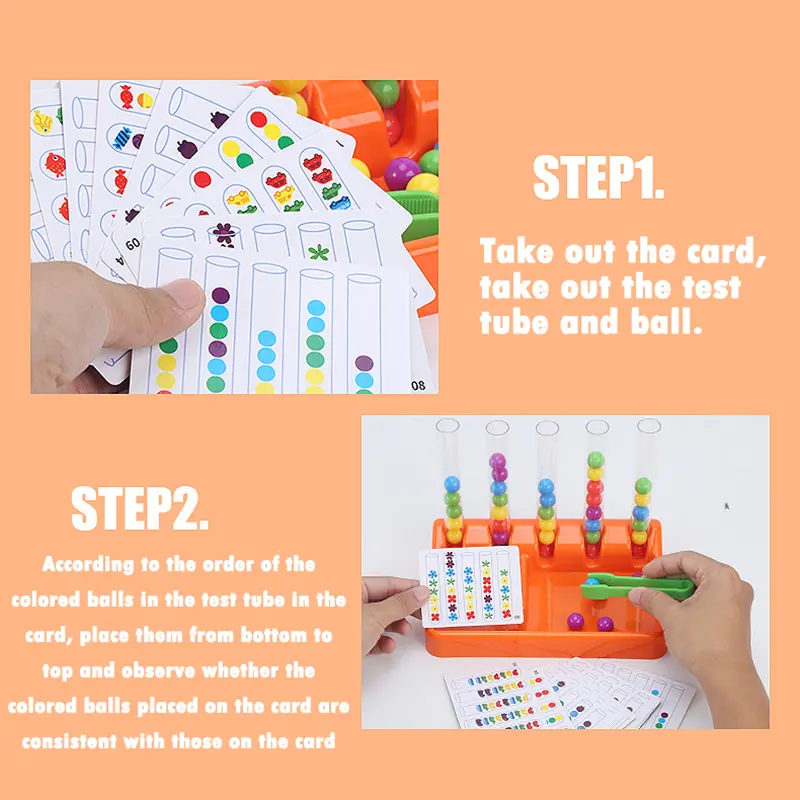 Kids Montessori Rainbow Balls Sorting Educational Toys Test Tube Matching Game Number Color Math Toddler Learning Teaching aids